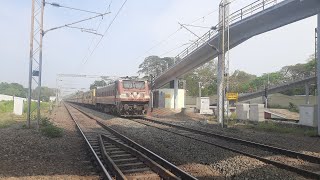 THUNDERBOLT ⚡⚡ AJJ WAP4 POWERS  12695 MAS - TVC SF EXPRESS INDIAN RAILWAYS ❤