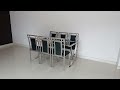 stainless steel dining table set with six chair...