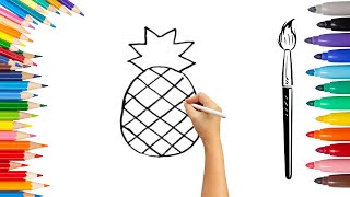 How to draw cute and easy Pineapple🍍🍍 / Easy art for kids👼👶🌈👶🌈