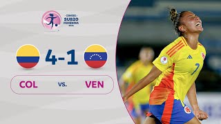 COLOMBIA vs. VENEZUELA [4-1] | RESUMEN | CONMEBOL SUB20 FEM | FASE DE GRUPOS