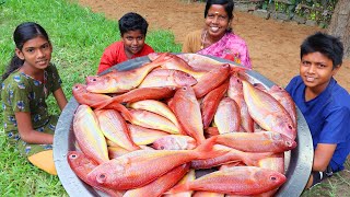 SANKARA MEEN KULAMBU | Red Snapper Fish Gravy Cooking and Eating | Village Fun Cooking