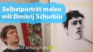 Gesichter zeichnen einfach. Selbstporträt in 6 Minuten malen. Online-Malkurs mit Dmitrij Schurbin.