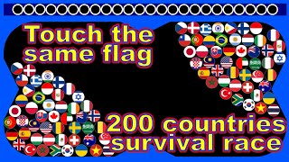 Touch the same flag | 200 countries survival race  ~200 countries marble race #43~ | Marble Factory