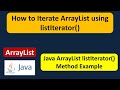 How to Iterate ArrayList using listIterator() | Java Collection Framework