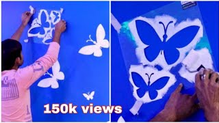 New Design Butterfly Wall Stencil Paining Tech best design video
