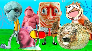 pop spongebob characters in real life All Spongebob characters pop together