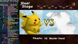 Smash 64 High Score: Pikachu (2,228,990 points)