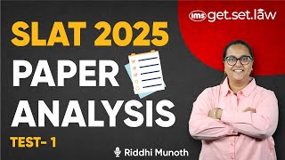 SLAT 2025 Test-1 Paper Analysis | SLAT Law Exam 2025 Difficulty Level | SLAT 2025 Cut-Off