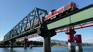 【衣浦臨海鉄道】半田港橋りょうを渡るKE65-5　2022/11/05