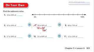 Share and Show lesson 5.6 Find the Whole of a Percent  , go math 6th grades