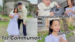 CHLOE’S FIRST COMMUNION!! + Samgyupsal sa Bahay?! | Grae and Chloe