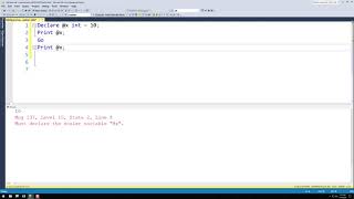 Using the GO command In SQL Server Management Studio