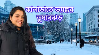 কানাডাতে ভয়ঙ্কর তুষারঝরে জীবন Extreme Cold Snow Walk In Canada || Polar Vortex Canada Calgary 2023