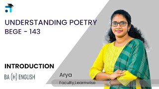 Introduction | Understanding Poetry | BEGE 143 | Kerala's #1 IGNOU Coaching Platform #ignoucourses