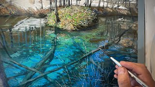 392超上級者【絵の具の層！】透き通る水を描く配信！392 Super Advanced [Layer of Paint!] A stream of drawing clear water!