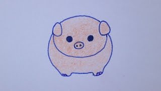 Cómo dibujar un cerdo kawaii