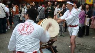 荒川新開太鼓　天王祭　2015.6.6　追い打ち太鼓　K・会長・O