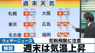 週末は気温上昇 花粉飛散に注意