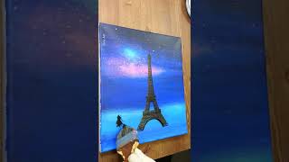 Eiffel Tower / Christmas Paris / Acrylic Painting Tutorial #shorts
