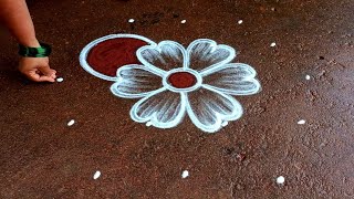 Kaanum Pongal simple kolam/5*3 thai madham special kolam/easy simple flowers kolam/super rangoli