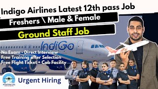 Indigo Airlines latest 12th Pass Ground Staff Job | Freshers | Male \u0026 Female|Walk In Interview #job