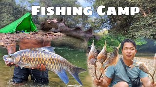 Camping di guyur hujan deras Fishing camp 3 hari bermalam di hutan mencari ikan Camp Overnight