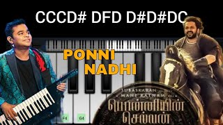 Ponni Nadhi Song Piano Cover | Ponniyin Selvan | PS 1 | ARRahman | Keyboard Notes