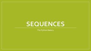Primer 7) Sequences (Bart)