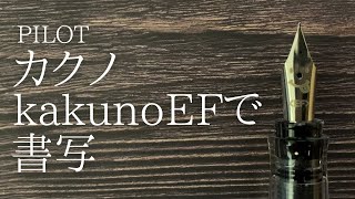 【文房具とペン習字】PILOT万年筆カクノ(kakuno fountain pen)EFで書写 ～Japanese calligraphy pen\u0026stationary