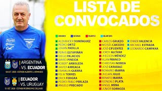 Lista de convocados de Ecuador para el duelo ante Argentina y Uruguay