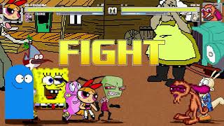 AN Mugen Request #1711: Blossom, Courage, Bloo, Mordecai VS Ren, Rocko, Spongebob, Zim