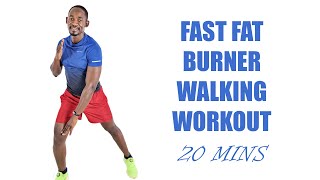 20 MINUTE FAST FAT BURNER Walking In Place Workout🔥230 calories🔥