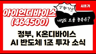 아이언디바이스(464500) 정부 K온디바이스 AI반도체 1조 투자 소식 모멘텀, 돌아오는 시장 장초반 장초반 시세 나올 수 있다. 시초가 공략 수익 관점 공유