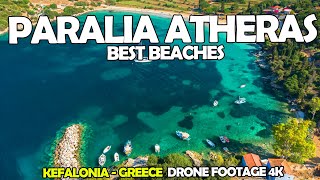 Paralia Atheras Beach, Kefalonia, Best Beaches Greece | Stunning 4K Drone Footage