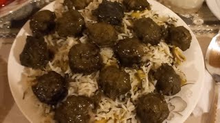 dolma ilə paxla plov|bean pilaf with stuffing