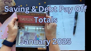 Saving and Debt Pay Off Totals | January 2025 | #sinkingfunds #cashstuffing #debtfree