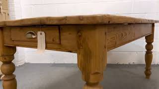 5 Foot 6 x 3 Foot Rustic Pine Table With 2 Drawers (S4152C)@PinefindersCoUk