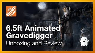 ANOTHER 6.5 ft Animated LED Gravedigger Halloween 🎃 Animatronic From Home Depot - Unboxing \u0026 Review