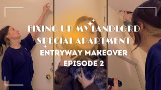 FIXING UP MY *LANDLORD SPECIAL* APARTMENT | Clean with Me | Entryway Makeover Ep. 2 | Heyhi, Mads