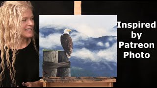 Learn How to Draw and Paint "BEAUTIFUL BALD EAGLE" with Acrylics- Art Tutorial-Paint and Sip at Home