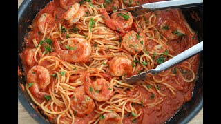 Creamy Spicy Shrimp Spaghetti