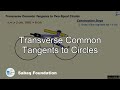 Transverse Common Tangents to Circles, Math Lecture | Sabaq.pk