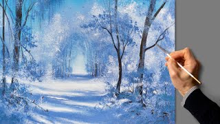 👍 Acrylic Painting - Winter Landscape / Easy Art / Drawing / Satisfying Relaxing / Malerei / 绘画