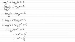 Logarithmic Equations (Eg 3)