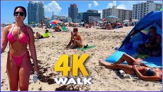 【4K】𝐖𝐀𝐋𝐊 ➜ MIAMI ☘️ Beach 🇺🇸 USA 🇺🇸  4K video walking tour