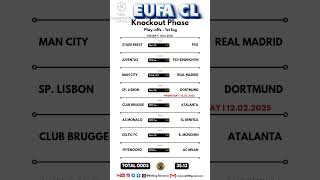 UCL 2024/2025 Knockout Stage Predictions #EUFA #UCL #Predictions #Shorts #Viral