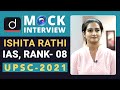 Ishita Rathi, Rank-08, IAS - UPSC 2021 | English Medium | Mock Interview | Drishti IAS English