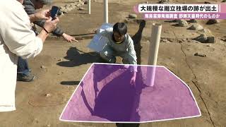 飛鳥宮跡発掘調査 舒明天皇時代のものか 大規模な掘立柱塀の跡が出土