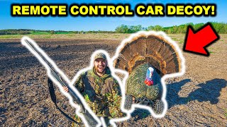 REMOTE CONTROL CAR Turkey Hunting Decoy CHALLENGE!!! (Turkey Fights Decoy!)