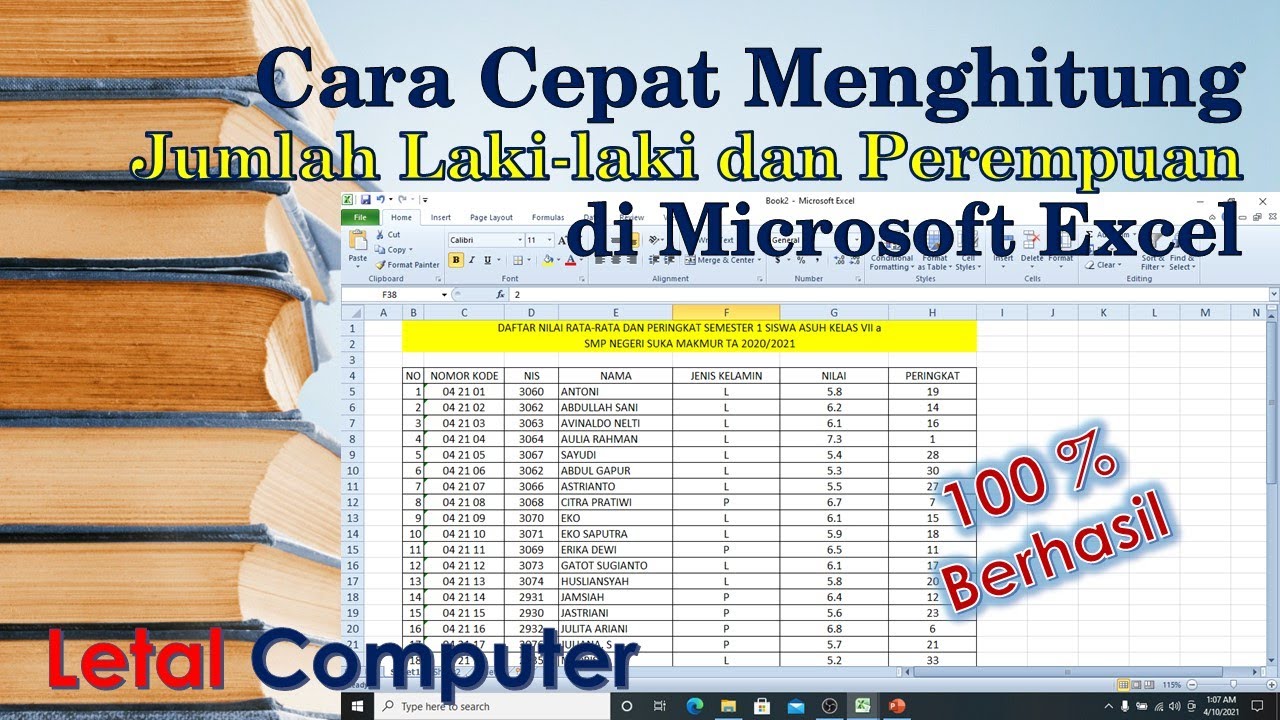 Cara Menghitung Jumlah Laki Laki Dan Perempuan Di Microsoft Excel ...